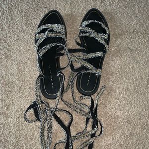 Zara lace up chain sandals